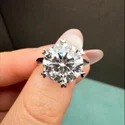 5 Carat Round Lab Grown Diamond Solitaire Ring, 14K White Gold