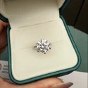 5 Carat Round Lab Grown Diamond Solitaire Ring, 14K White Gold