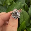 5 Carat Round Lab Grown Diamond Solitaire Ring, 14K White Gold