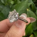 5 Carat Round Lab Grown Diamond Solitaire Ring, 14K White Gold