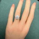 5 Carat Round Lab Grown Diamond Solitaire Ring, 14K White Gold