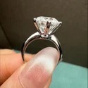 5 Carat Round Lab Grown Diamond Solitaire Ring, 14K White Gold