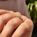 Pear Shape Lab Grown Diamond Three Stone Ring, 1.50 Ct Center, White Gold