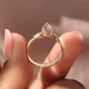 Pear Shape Lab Grown Diamond Three Stone Ring, 1.50 Ct Center, White Gold