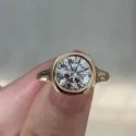2.50 Carat Bezel Setting Round Lab Grown Diamond Ring, Exhibition Piece