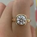 2.50 Carat Bezel Setting Round Lab Grown Diamond Ring, Exhibition Piece