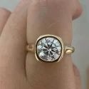 2.50 Carat Bezel Setting Round Lab Grown Diamond Ring, Exhibition Piece