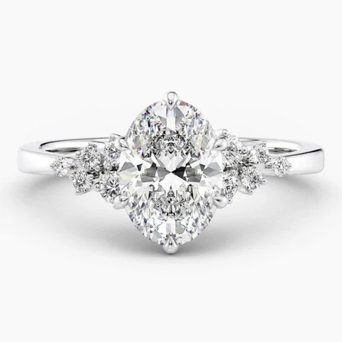 Cushion Cut Three Stone Engagement Ring, 2.50 Ct Total Weight