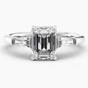 Cushion Cut Three Stone Lab Grown Diamond Ring, Modern Style