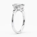 Cushion Cut Three Stone Lab Grown Diamond Ring, Modern Style