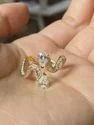 Pear Shape Lab Grown Diamond Ring, 3 Ct Center, Rose Gold