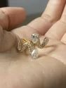 Pear Shape Lab Grown Diamond Ring, 3 Ct Center, Rose Gold