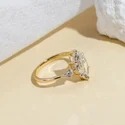 Marquise Cut Three Stone Lab Grown Diamond Ring, Modern Style