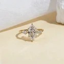 Marquise Cut Three Stone Lab Grown Diamond Ring, Modern Style