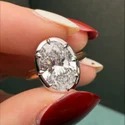 3 Ct Oval Cut Lab Grown Diamond Ring, Statement Piece