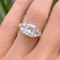 Pear Shape Lab Grown Diamond Ring, 3 Ct Center, Rose Gold
