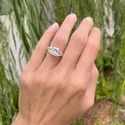 Pear Shape Lab Grown Diamond Ring, 3 Ct Center, Rose Gold