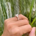 Pear Shape Lab Grown Diamond Ring, 3 Ct Center, Rose Gold