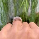 Pear Shape Lab Grown Diamond Ring, 3 Ct Center, Rose Gold