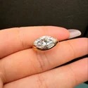 Marquise Shape Lab Grown Diamond Ring, 2 Ct Center, Yellow Gold