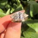 Marquise Shape Lab Grown Diamond Ring, 2 Ct Center, Yellow Gold