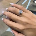 2.80 Ct Total Weight Three Stone Lab Grown Diamond Ring, Oval Cut