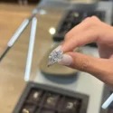 2.80 Ct Total Weight Three Stone Lab Grown Diamond Ring, Oval Cut