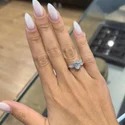 2.80 Ct Total Weight Three Stone Lab Grown Diamond Ring, Oval Cut