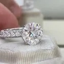 3.00 Ct Round Lab Created Diamond Engagement Ring, 10K White Gold