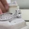 3.00 Ct Round Lab Created Diamond Engagement Ring, 10K White Gold