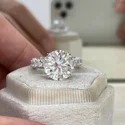 3.00 Ct Round Lab Created Diamond Engagement Ring, 10K White Gold