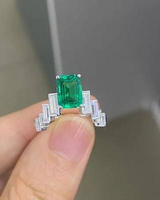Radiant Cut Center with Trillion Sides Lab Grown Diamond Ring