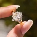 Square Radiant Cut LGD Ring, 1.50 Ct, 14K Gold