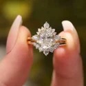 Square Radiant Cut LGD Ring, 1.50 Ct, 14K Gold