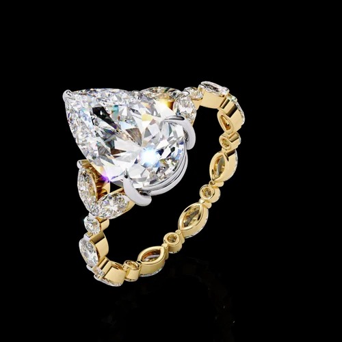 Lab Grown Diamond Ring with 18K 14k White Gold