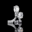 3 carats Solitaire Lab Grown Ring Pear Shape E VS1 IGI Certified