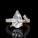 3 carats Solitaire Lab Grown Ring Pear Shape E VS1 IGI Certified