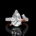 3 carats Solitaire Lab Grown Ring Pear Shape E VS1 IGI Certified