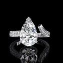 3 carats Solitaire Lab Grown Ring Pear Shape E VS1 IGI Certified