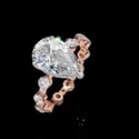 3 carats Lab Grown Solitaire ring with Diamond Band