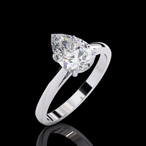 2.56 Ct Lab Grown Diamond DIAMOND RING, 14k Yellow Gold Stud, Anniversary Gift For Wife