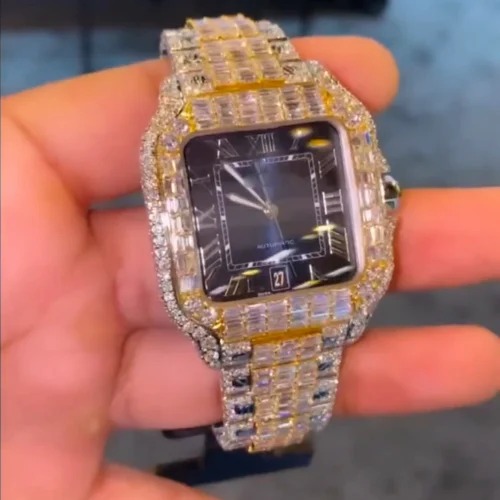 Best Quality Fully Customized Iced Out Diamond Lab Grown Watch for Men Hip Hop Diamond Jewelry