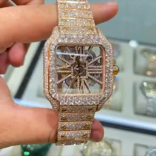 Best Selling Fully Customized Iced Out Diamond Lab Grown Watch for Men Hip Hop Diamond Jewelry