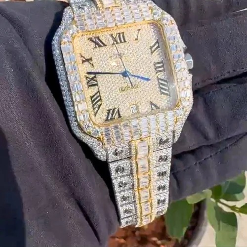 Good Quality Hip Hop Customized Iced out Lab Grown Diamond Watch for Men VVS Diamond Watch Gift