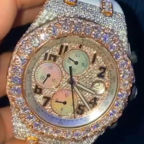 High Quality Customized Iced Out Lab Grown Watch Stainless Steel Best Quality Diamond Watch