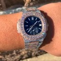 High Quality Customized Iced Out Lab Grown Watch Stainless Steel Best Quality Diamond Watch