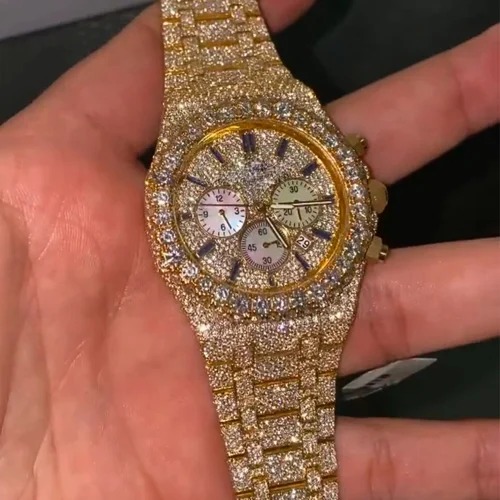 High Quality DEF Lab Grown Diamond Watch Colorless Diamond Hip Hop Style Diamond Watch