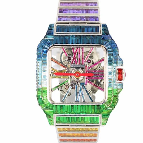 High Quality DEF Lab Grown Diamond Watch Colorless Diamond Hip Hop Style Diamond Watch