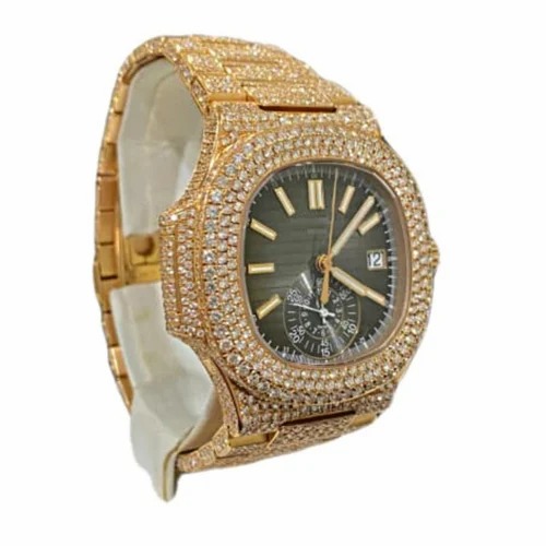 High Quality Fully Customized Iced Out Diamond Lab Grown Watch for Men Hip Hop Diamond Jewelry