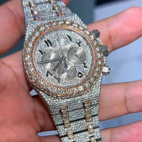 Top Quality Customized Iced Out Lab Grown Watch Stainless Steel Best Quality Diamond Watch